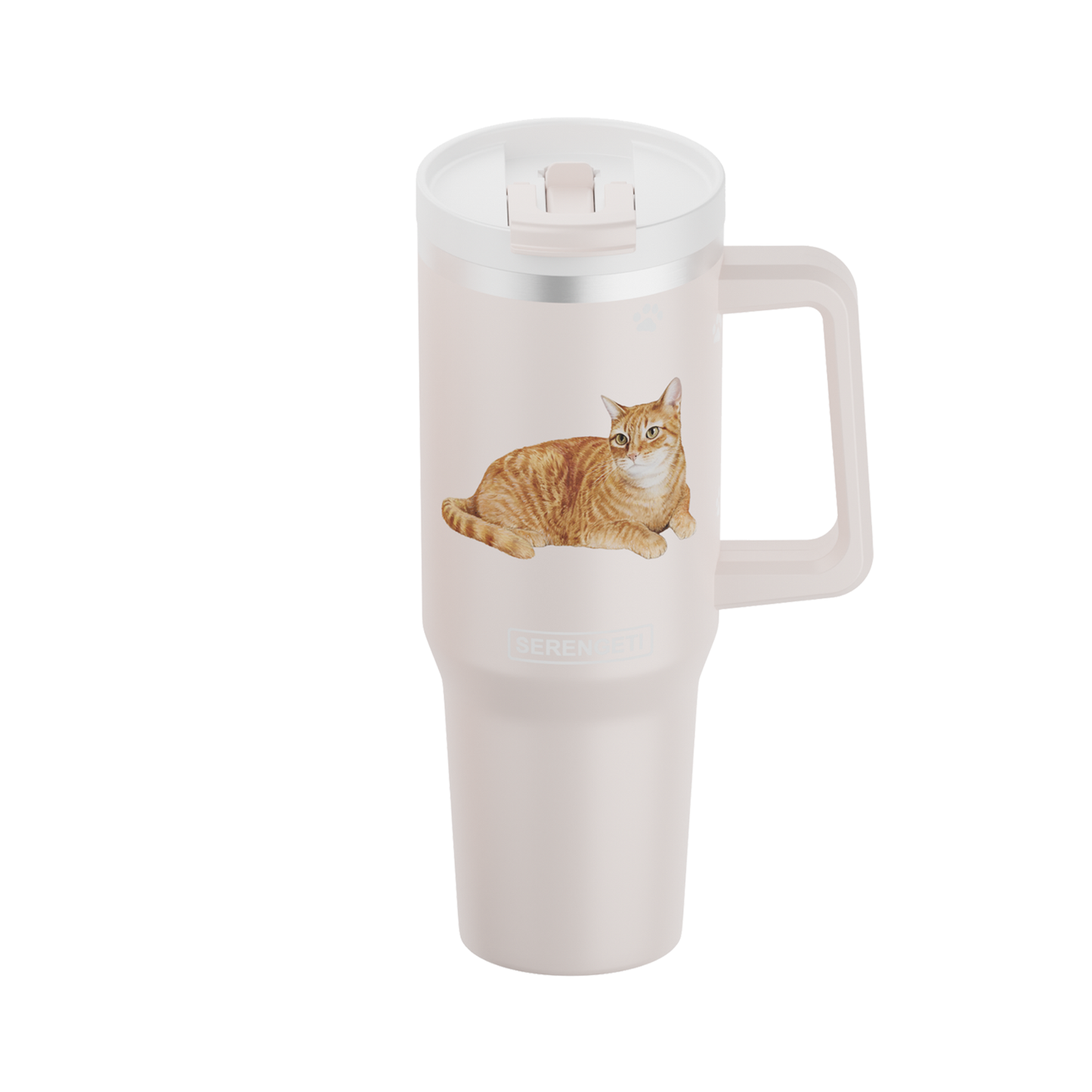 40oz Orange Tabby Cat Tumbler 3D Printed - Vacuum Insulated