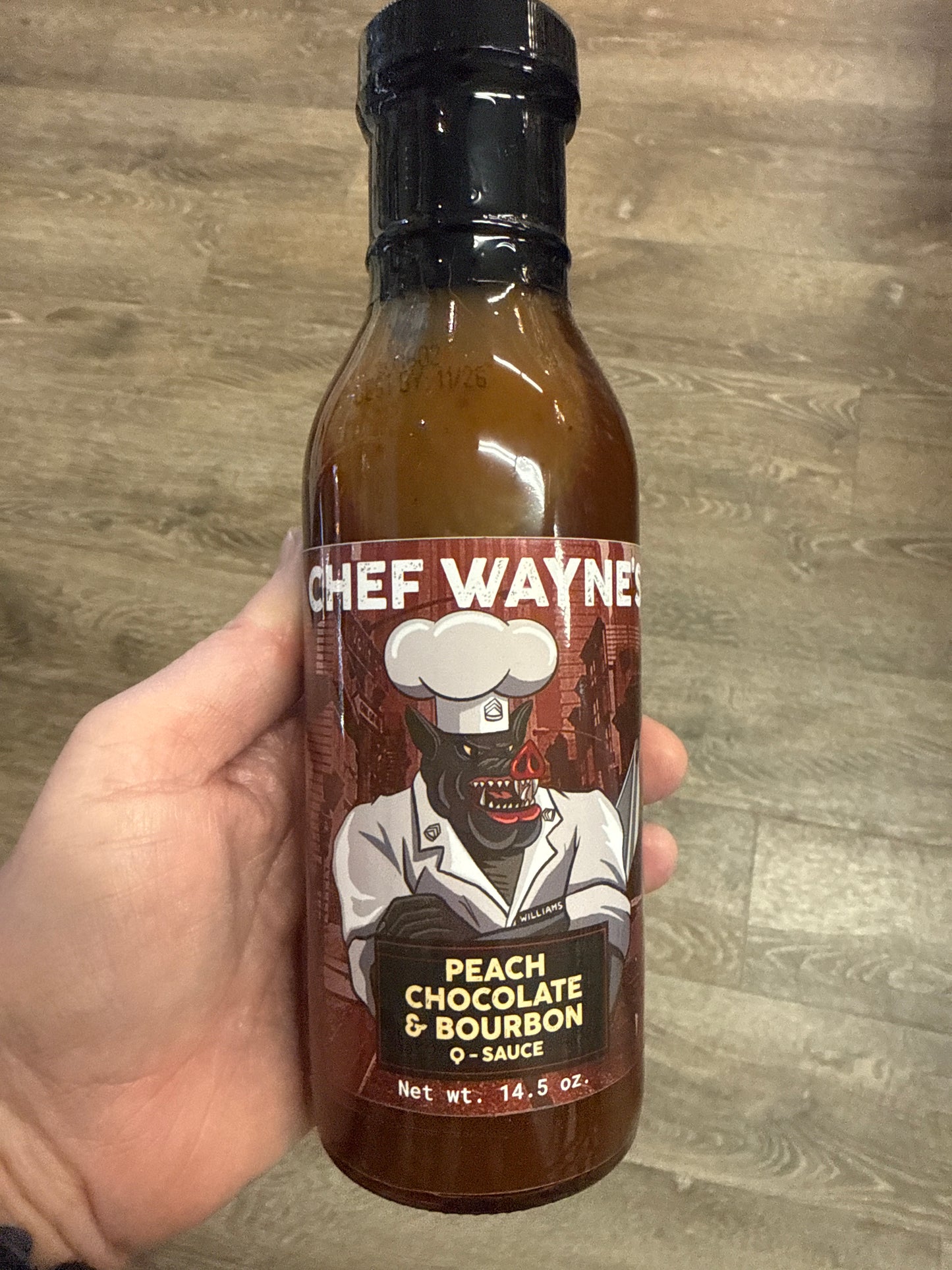 Chef Wayne’s Peach Chocolate & Bourbon Q-Sauce