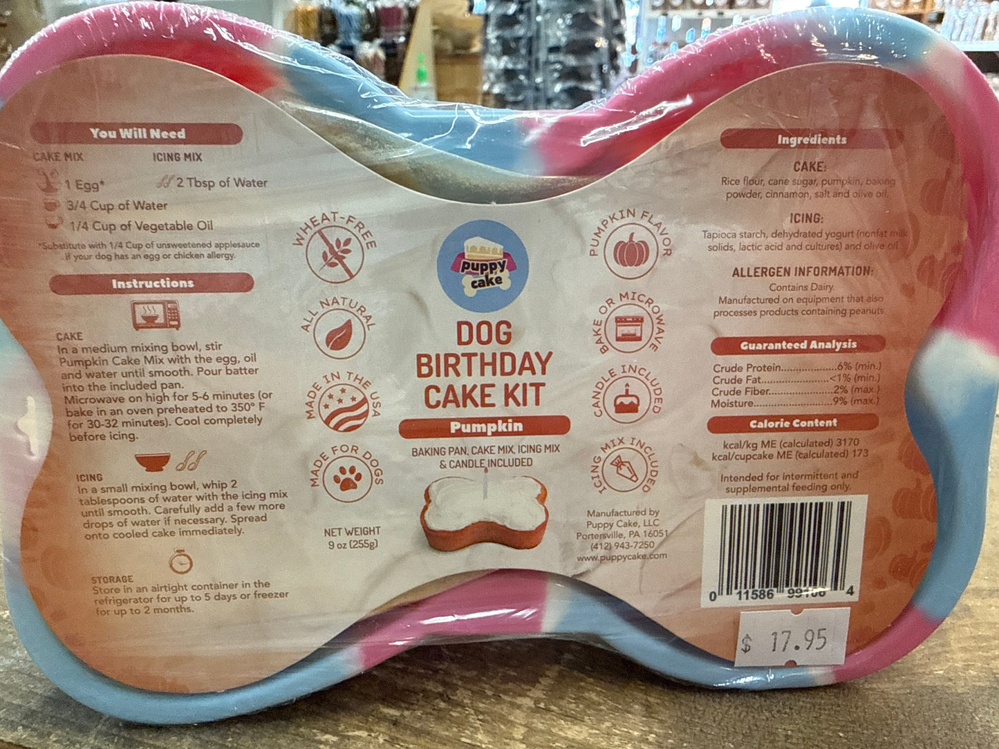 Dog Birthday Cake Kit w/Pan - Pumpkin