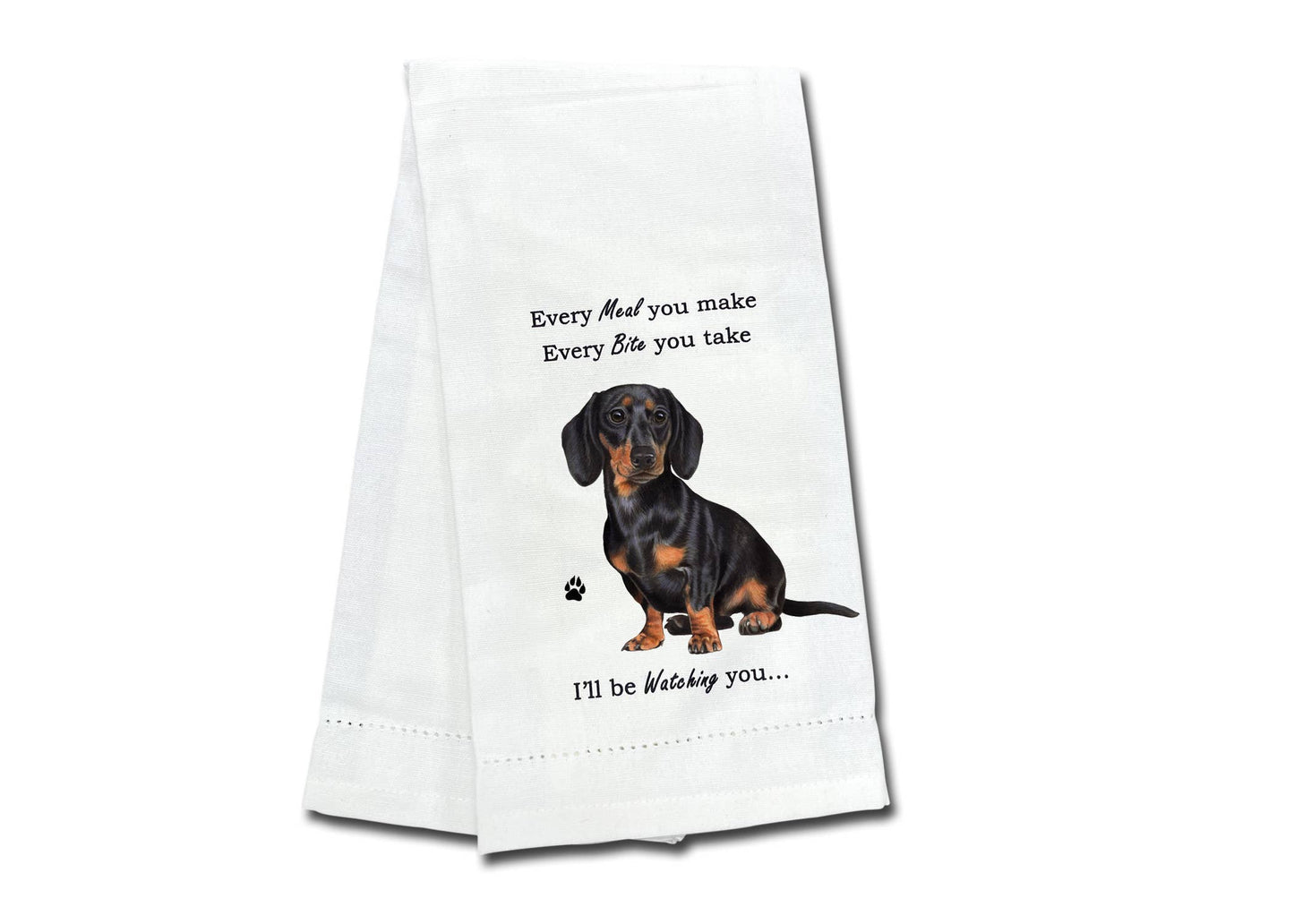 Black Dachshund Kitchen Towel
