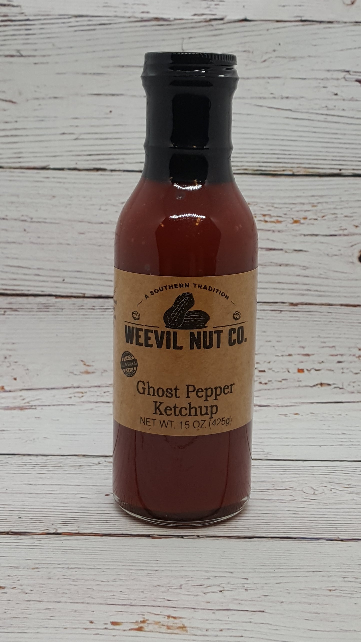 Weevil Nut Ghost Pepper Ketchup Gourmet Sauce (12oz)