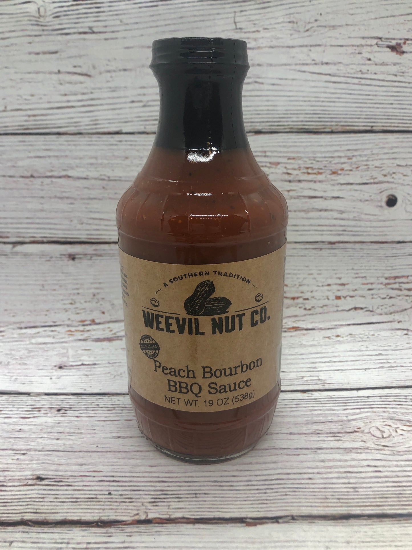 Weevil Nut Gourmet Peach Bourbon BBQ Sauce (19oz)