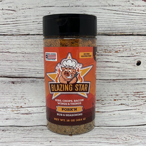 Blazing Star Pork’n Rub and seasoning