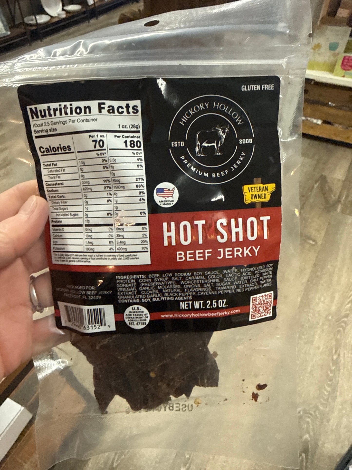 Hickory Hollow Hot Shot Beef Jerky