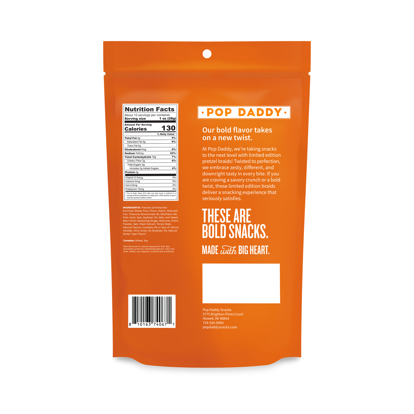 Sweet Maui Onion
Seasoned Pretzels(limited edtion) 10oz