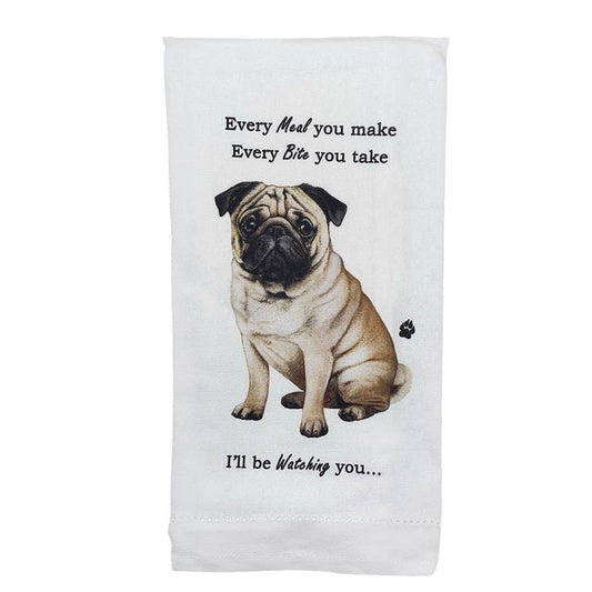 Tan Pug Kitchen Towel