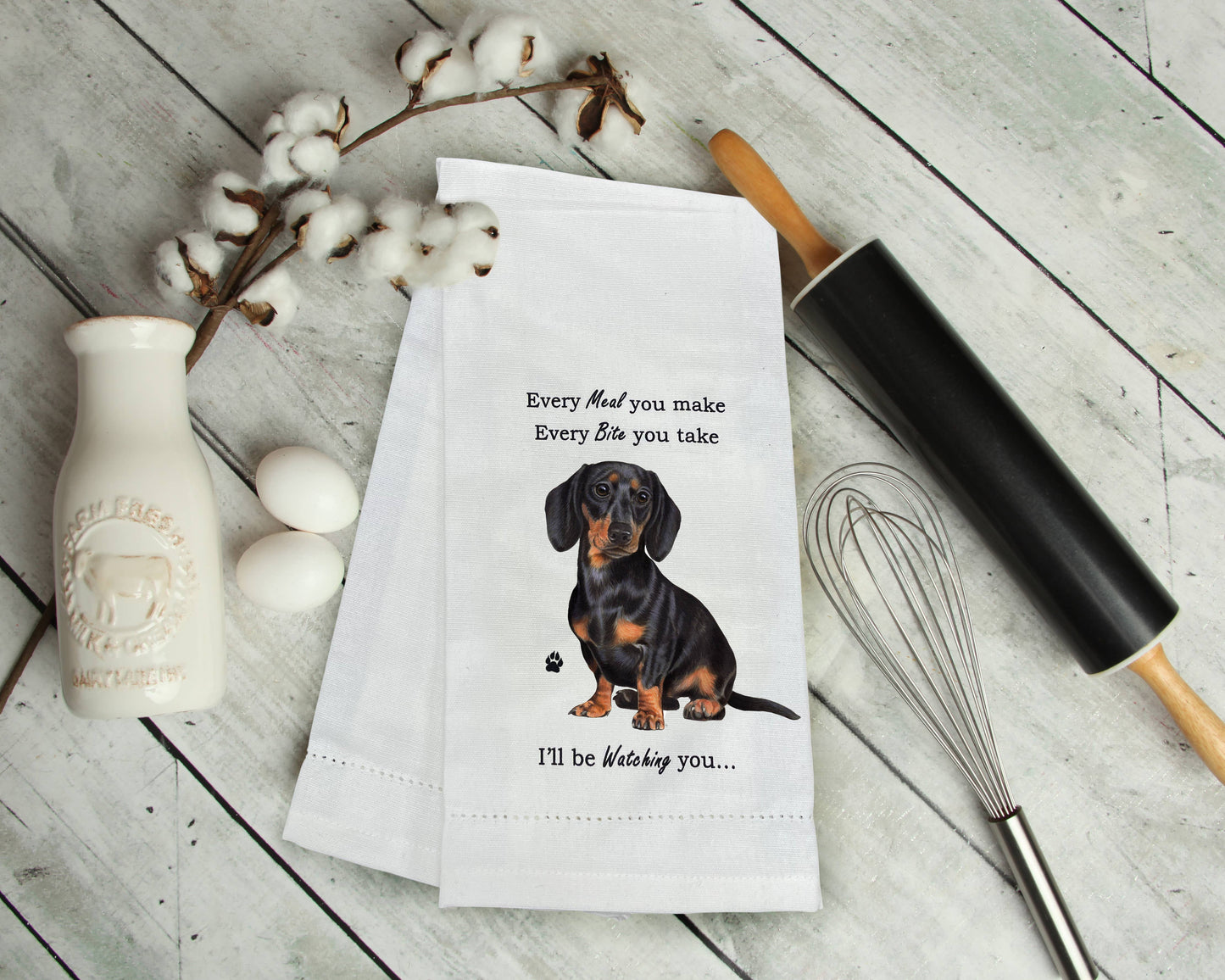 Black Dachshund Kitchen Towel