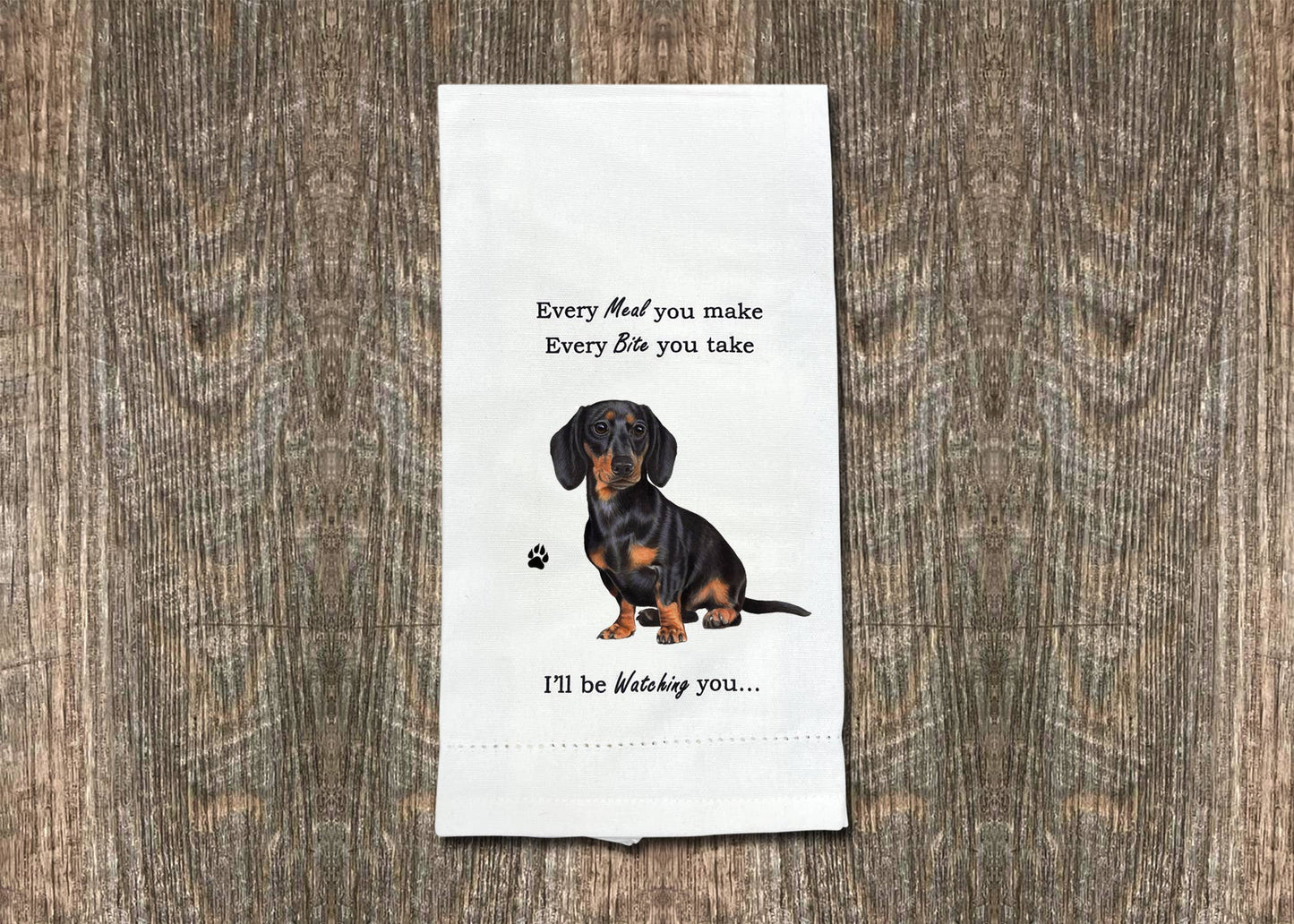 Black Dachshund Kitchen Towel