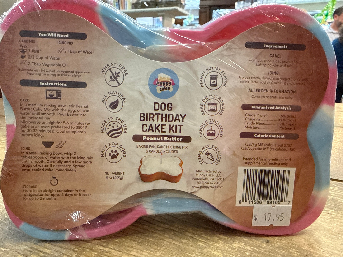 Dog Birthday Cake Kit w/Pan -PB Flavor