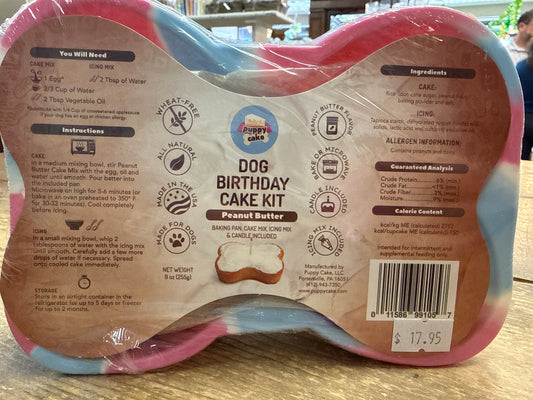 Dog Birthday Cake Kit w/Pan -PB Flavor