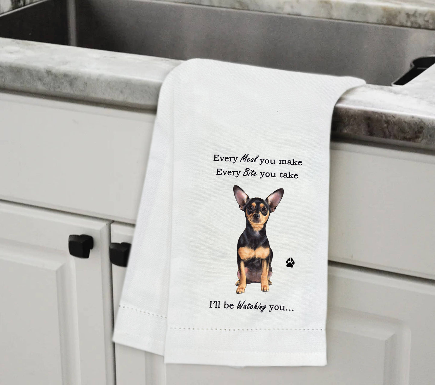 Black Chihuahua Kitchen Towel