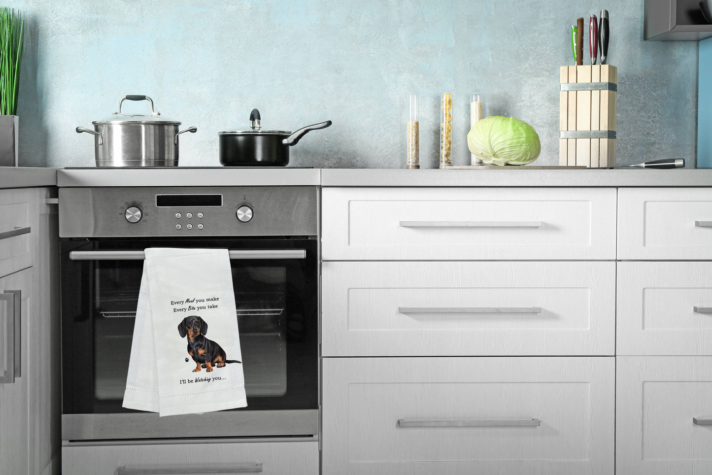Black Dachshund Kitchen Towel