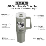 40oz Shih Tzu - Black Tumbler 3D Printed - Vacuum Insulated