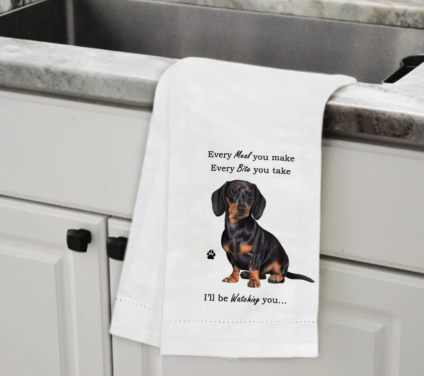Black Dachshund Kitchen Towel