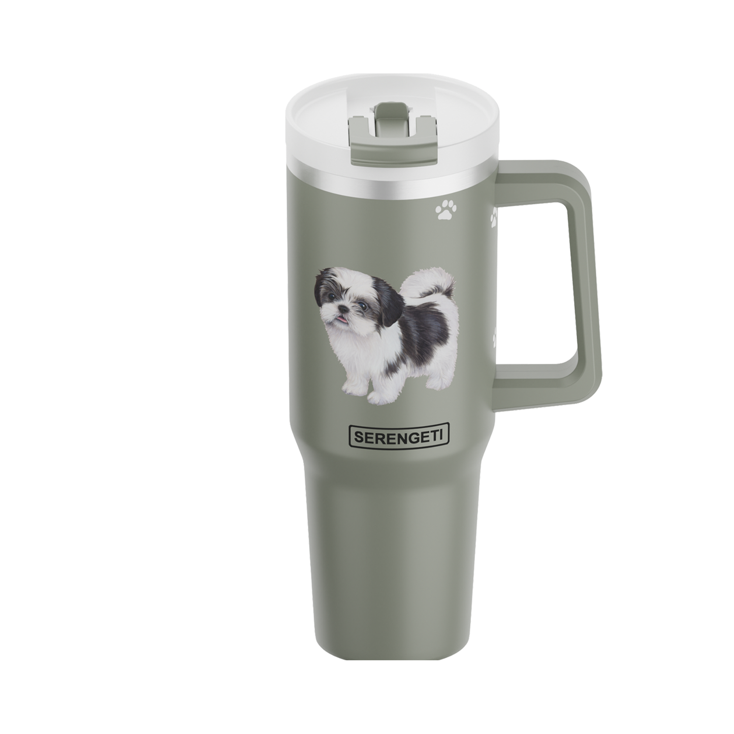 40oz Shih Tzu - Black Tumbler 3D Printed - Vacuum Insulated