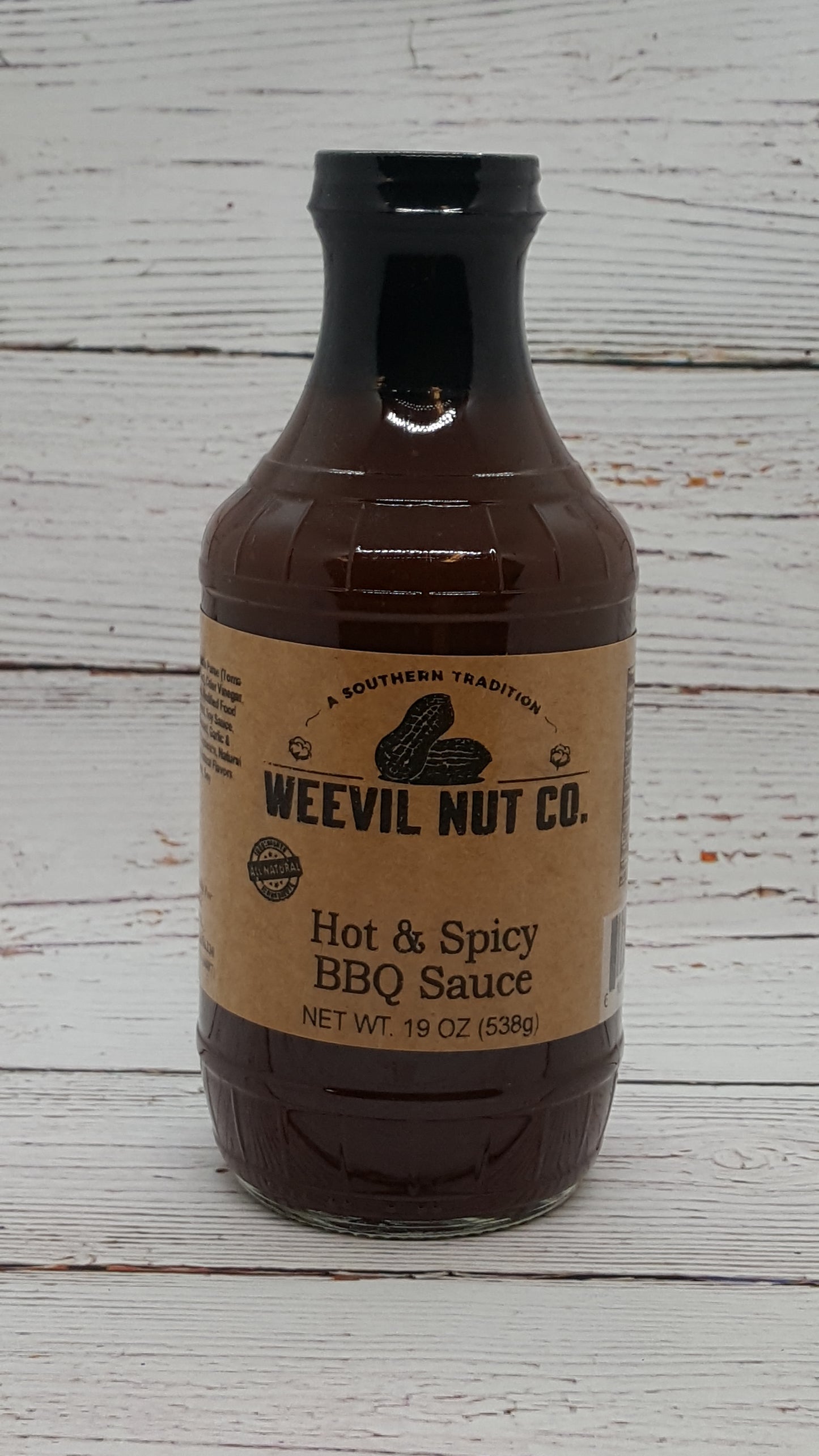 Weevil Nut Gourmet Hot & Spicy BBQ Sauce (19oz)