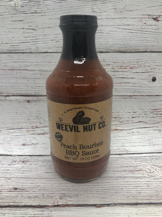 Weevil Nut Gourmet Peach Bourbon BBQ Sauce (19oz)